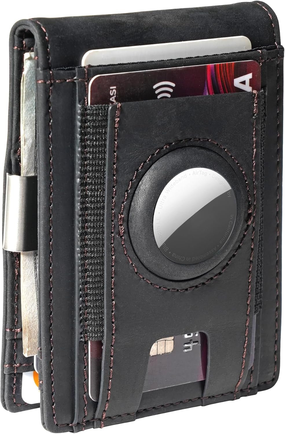 Men’s Airtag Wallet – Genuine Leather, Slim RFID Blocking, Apple AirTag Holder - Abbycart