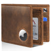 Men’s AirTag Wallet Leather RFID Blocking Bifold 13 Card Slots (Casual)