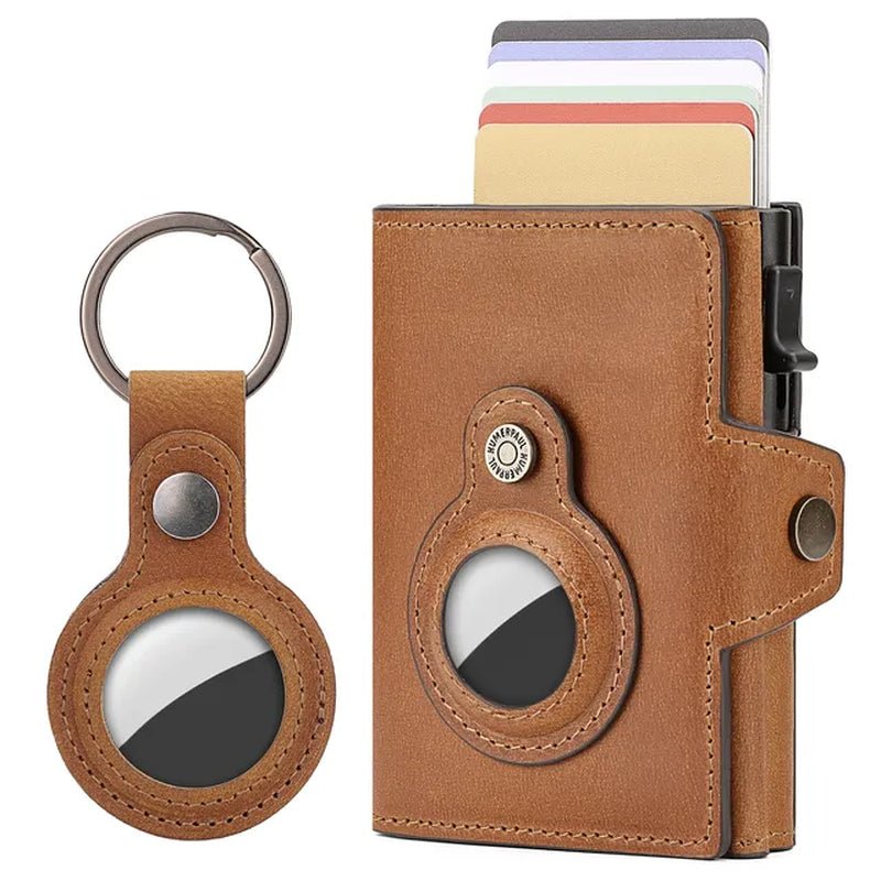 Men's Genuine Leather RFID Wallet with AirTag Slot - Secure & Stylish Card Holder - Abbycart