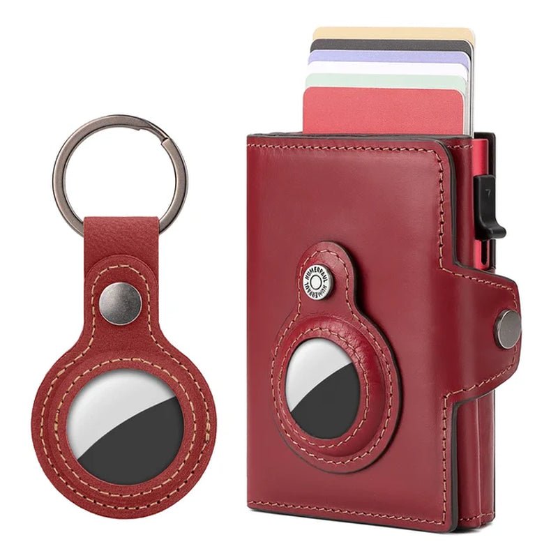 Men's Genuine Leather RFID Wallet with AirTag Slot - Secure & Stylish Card Holder - Abbycart