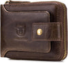 Men's Genuine Leather Wallet, RFID Blocking Bifold with Zip Coin Pocket, 12 Card Slots