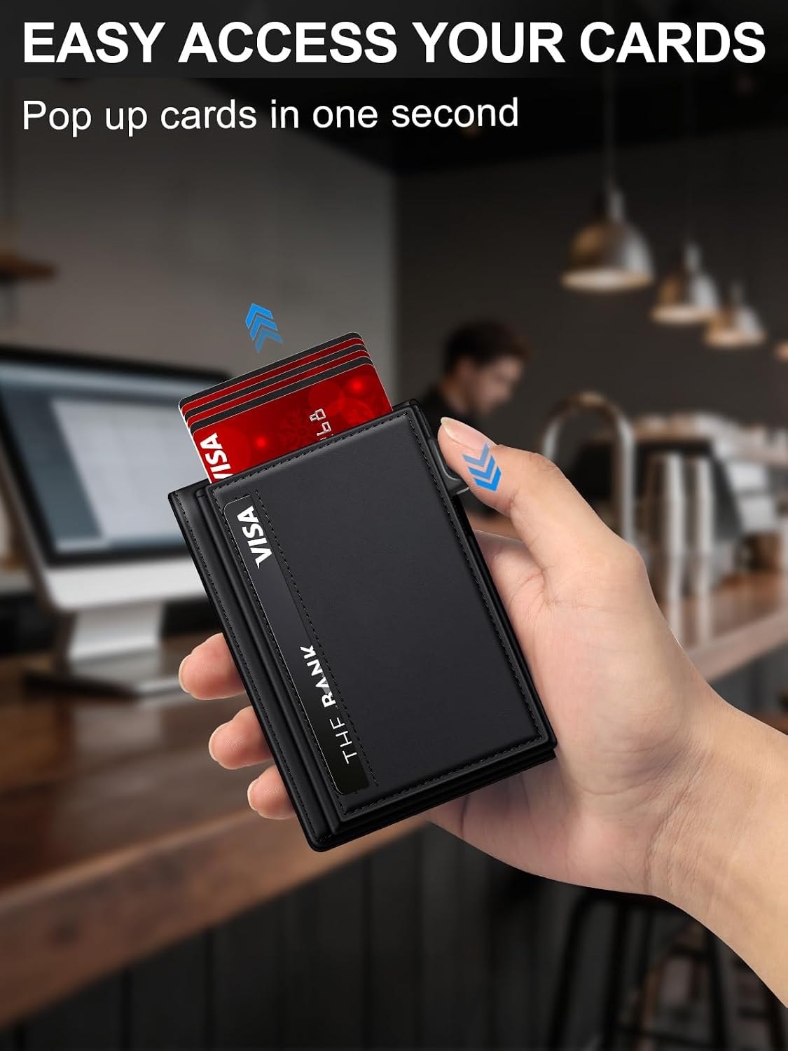 Wallet for Men RFID Blocking Minimalist Card Holder Wallet for 12-14 Cards