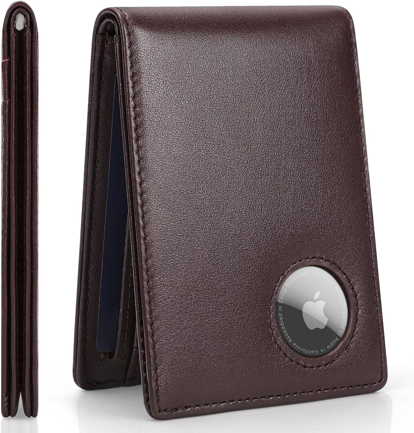 Men's RFID Leather Bifold Wallet with AirTag Holder - Secure & Slim - Abbycart