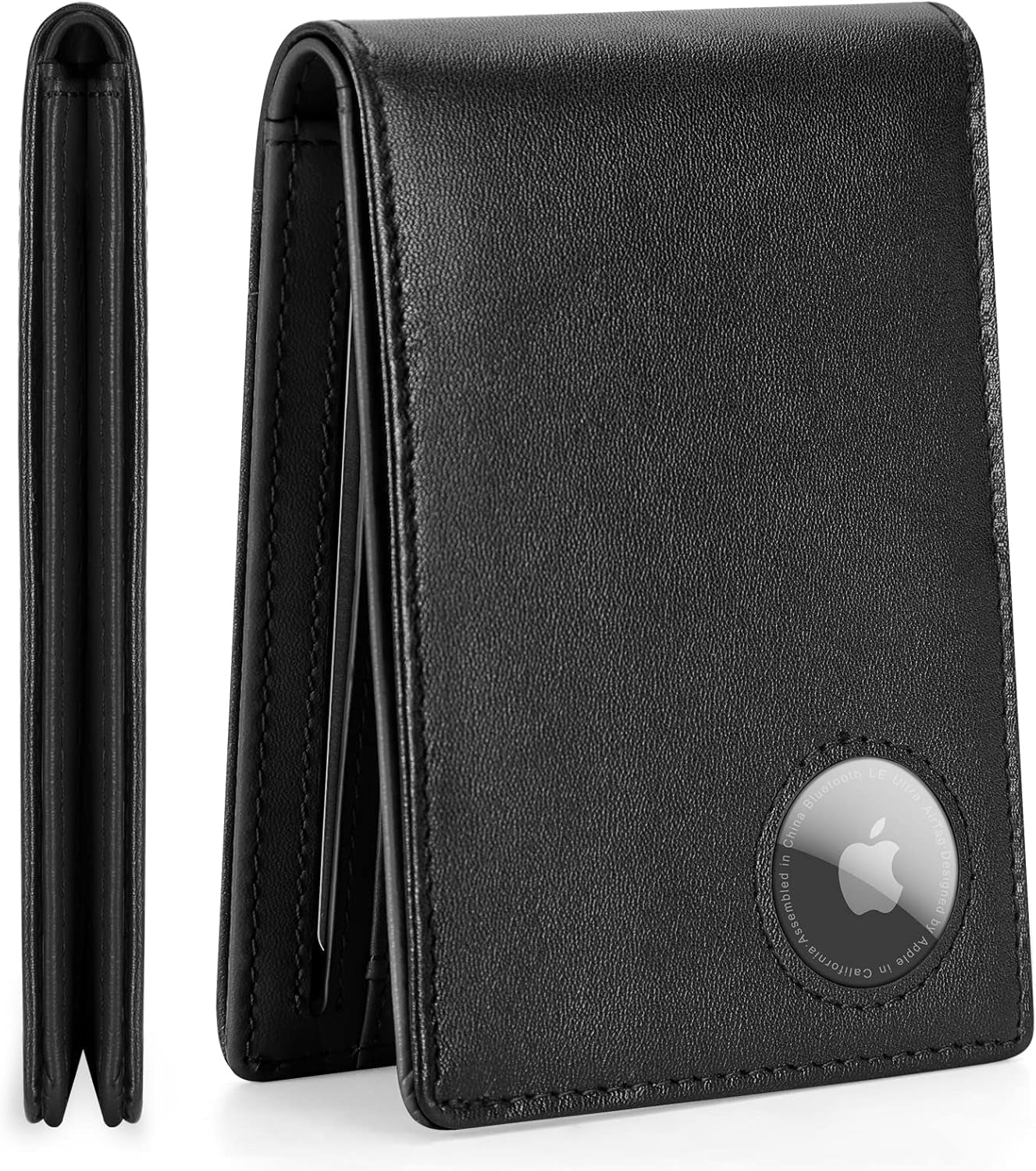 Men's RFID Leather Bifold Wallet with AirTag Holder - Secure & Slim - Abbycart