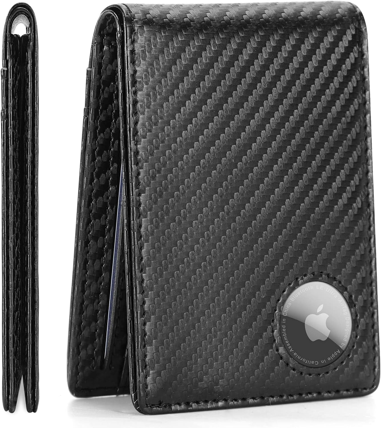 Men's RFID Leather Bifold Wallet with AirTag Holder - Secure & Slim - Abbycart