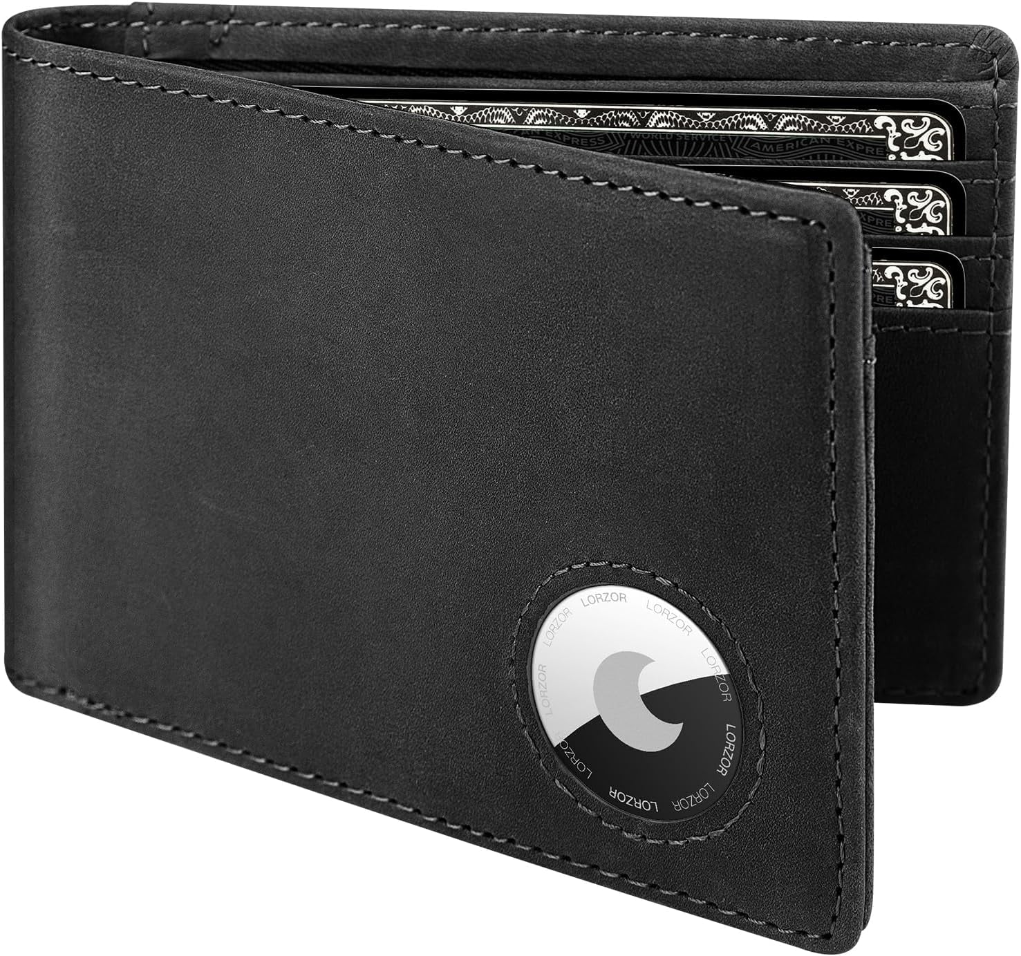 Men's RFID Leather Wallet with AirTag Holder - Slim Bifold Design - Abbycart