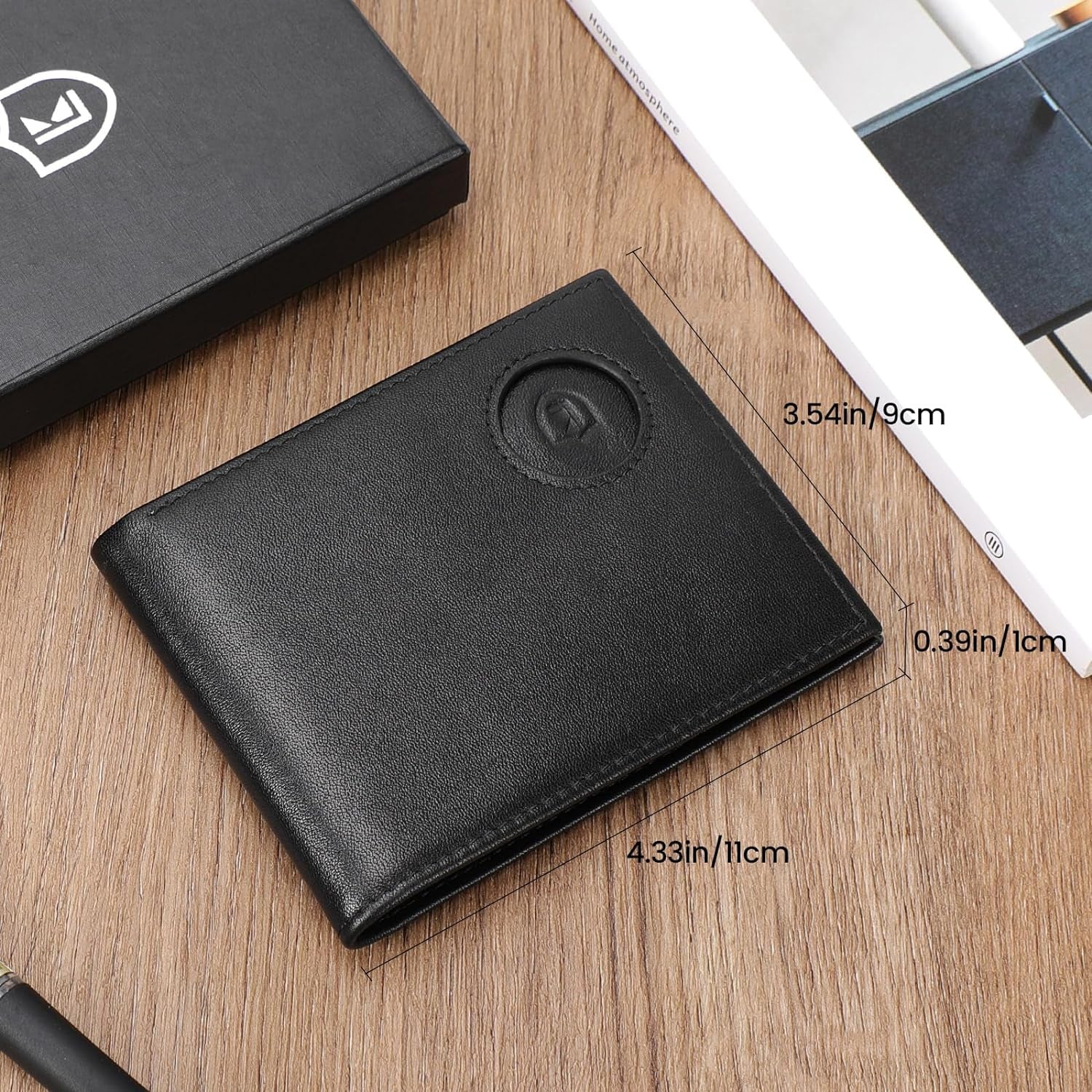 Men's RFID Leather Wallet with AirTag Holder - Slim & Secure - Abbycart