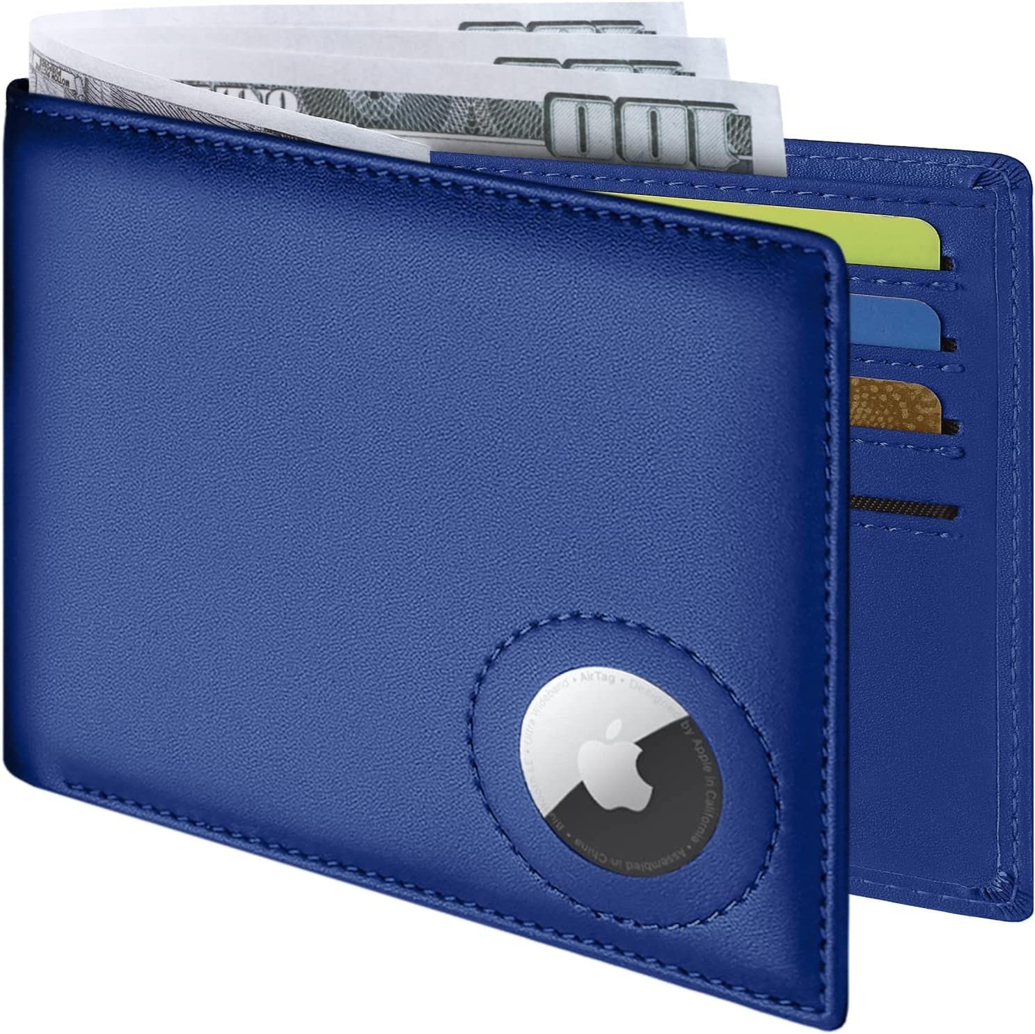 Men's RFID Leather Wallet with AirTag Holder: Slim & Secure Bifold - Abbycart