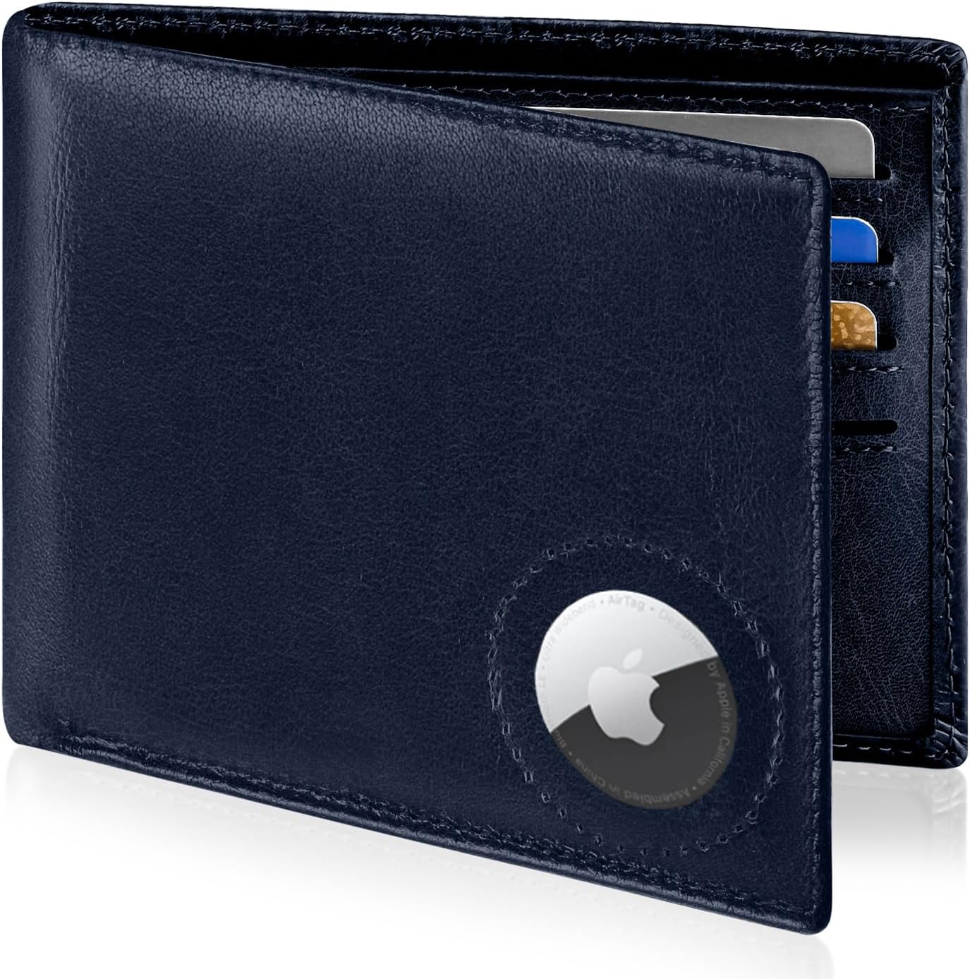 Men's RFID Leather Wallet with AirTag Holder: Slim & Secure Bifold - Abbycart