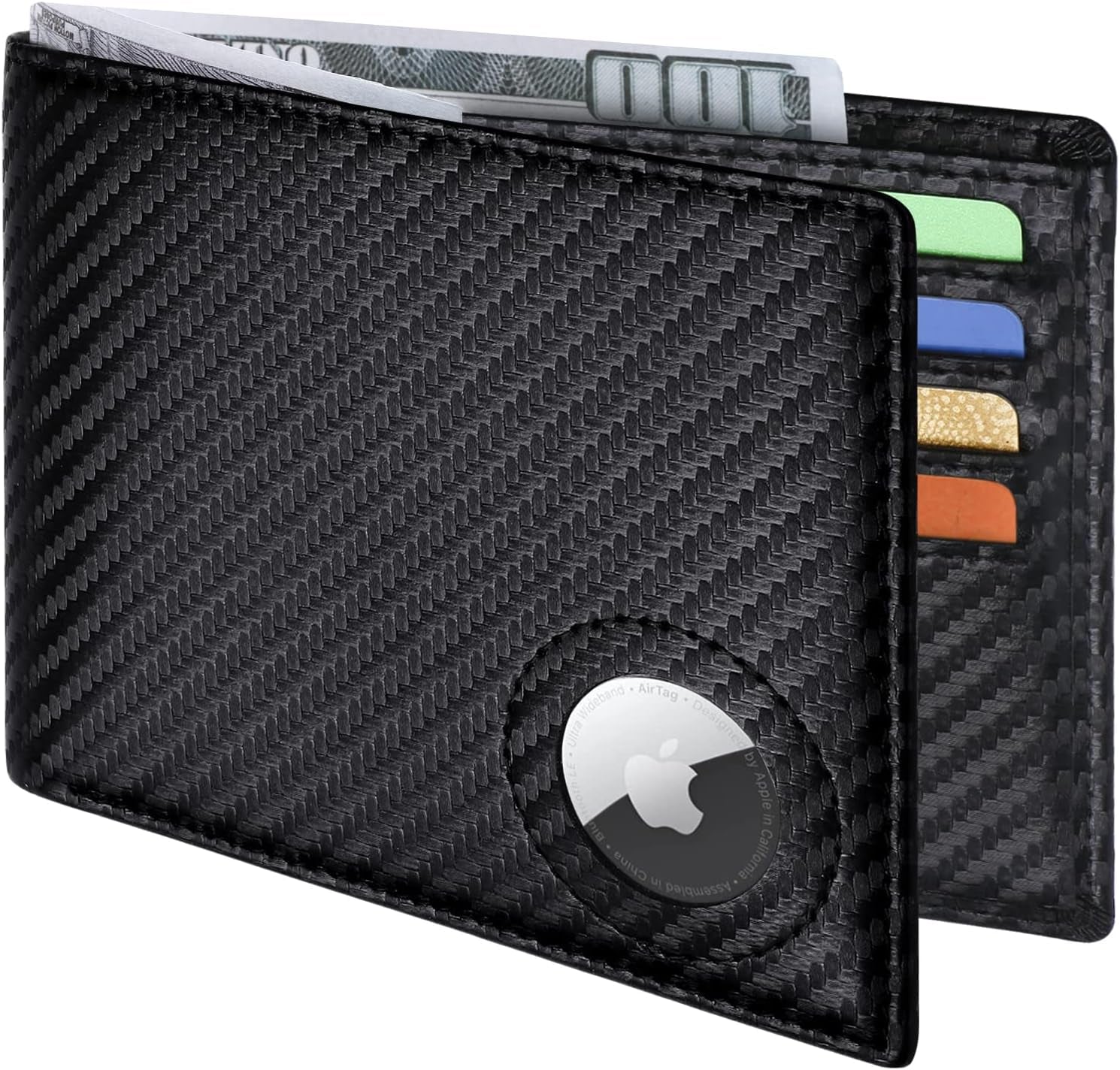 Men's RFID Leather Wallet with AirTag Holder: Slim & Secure Bifold - Abbycart