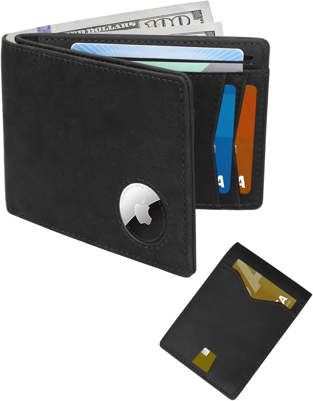 Men's RFID Leather Wallet with Built - In AirTag Holder - Slim & Secure - Abbycart