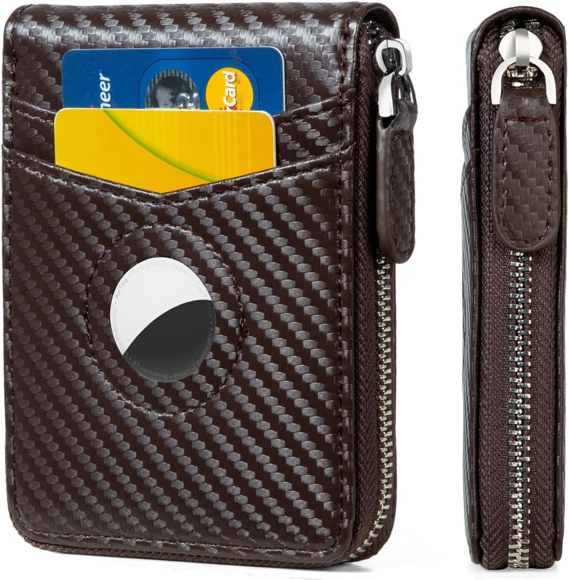 Men's Slim RFID Leather Wallet with AirTag Holder - Secure & Compact - Abbycart