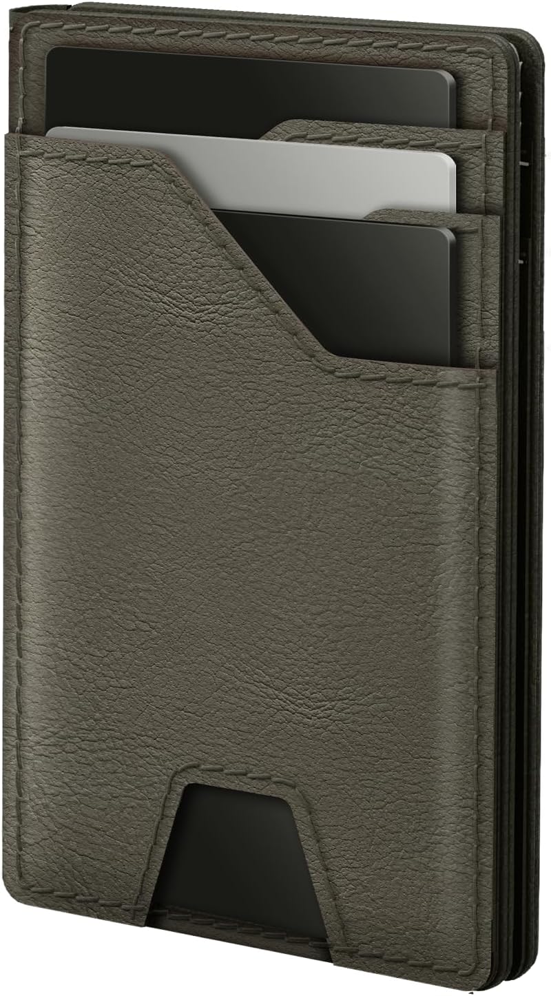 Men’s Slim RFID Leather Wallet with Money Clip – Front Pocket Design