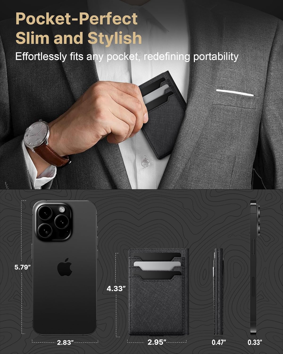 Men’s Slim RFID Leather Wallet with Money Clip – Front Pocket Design - Abbycart