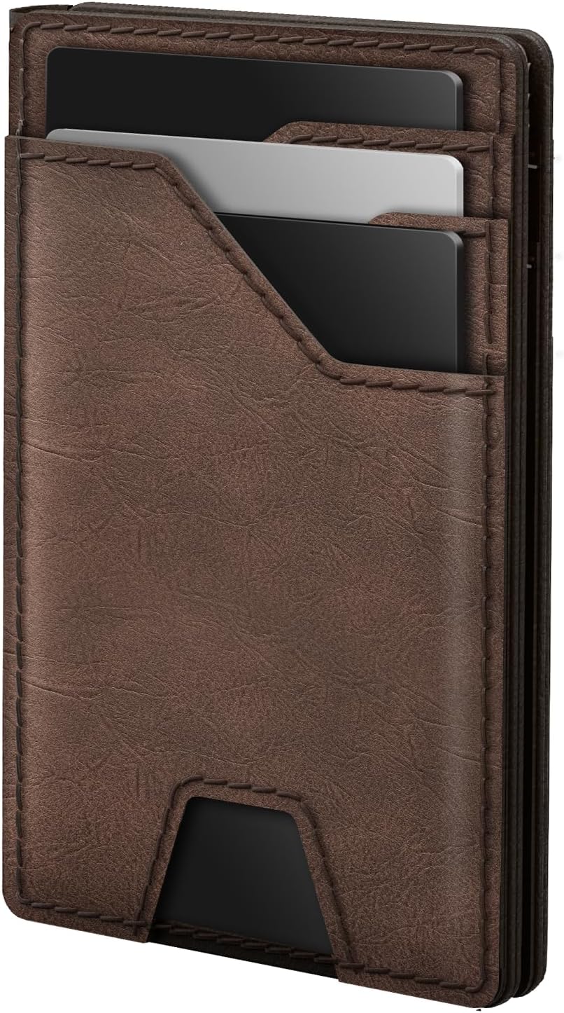 Men’s Slim RFID Leather Wallet with Money Clip – Front Pocket Design