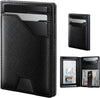 Men’s Slim RFID Leather Wallet with Money Clip – Front Pocket Design