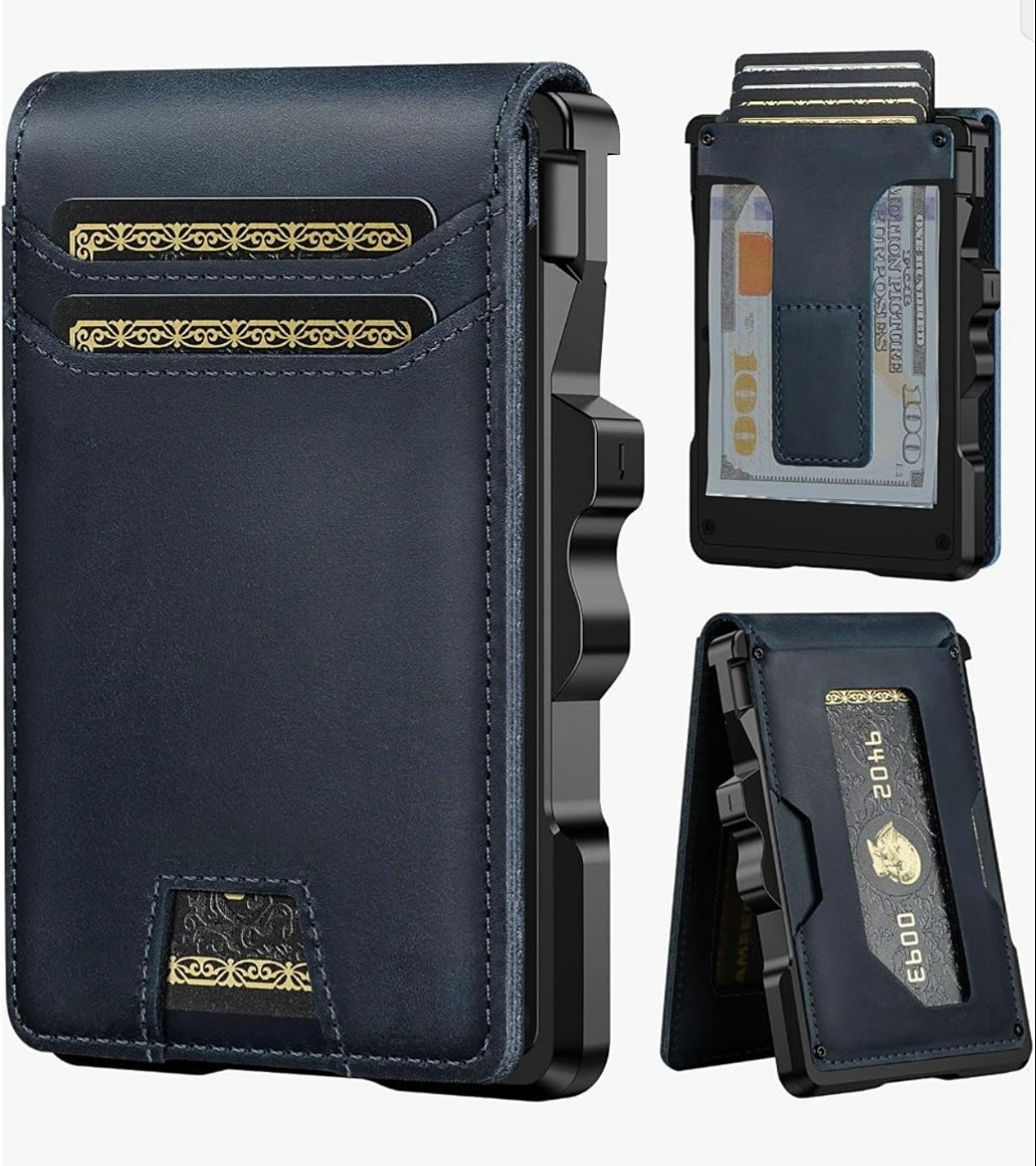 Men’s Slim RFID Leather Wallet with Pop-Up Card Holder