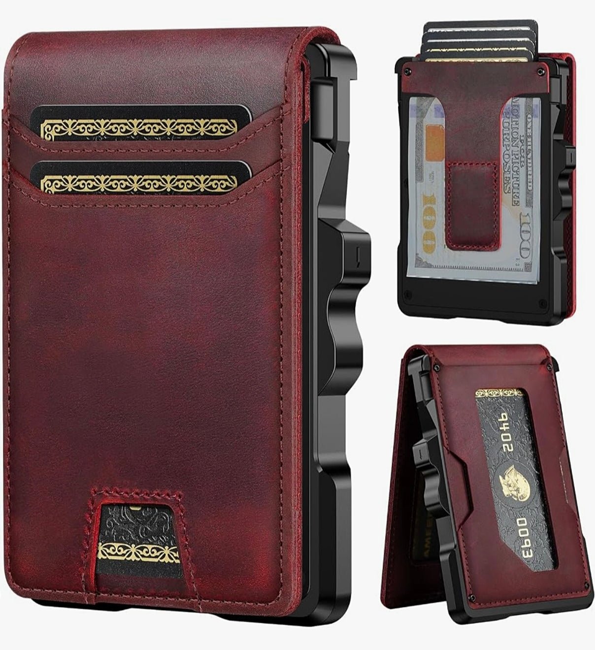 Men’s Slim RFID Leather Wallet with Pop-Up Card Holder