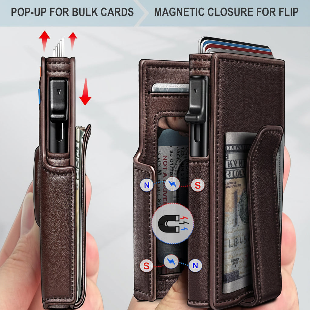 Men's Slim RFID Wallet with AirTag Holder - Secure & Stylish Leather Design - Abbycart