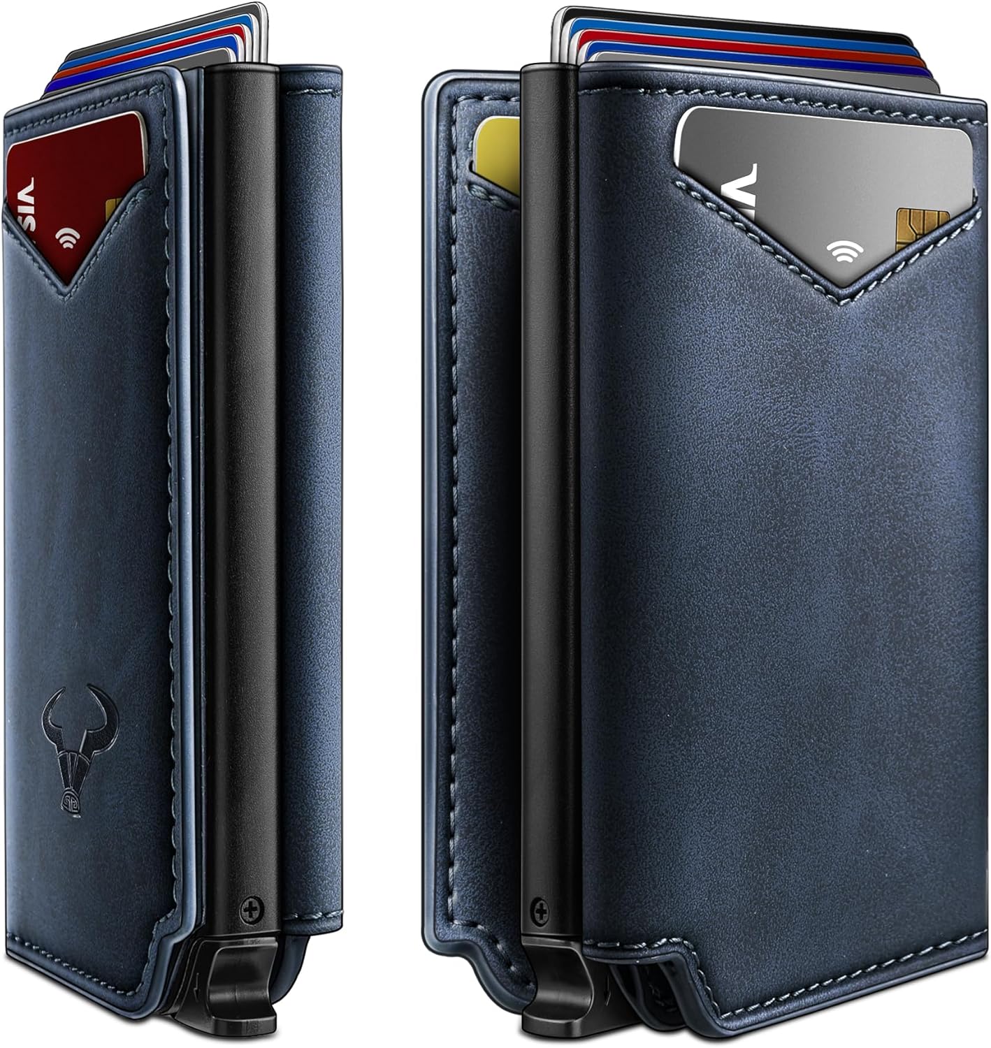 Men’s Slim RFID Wallet with Money Clip – Magnetic Pop-Up Card Holder