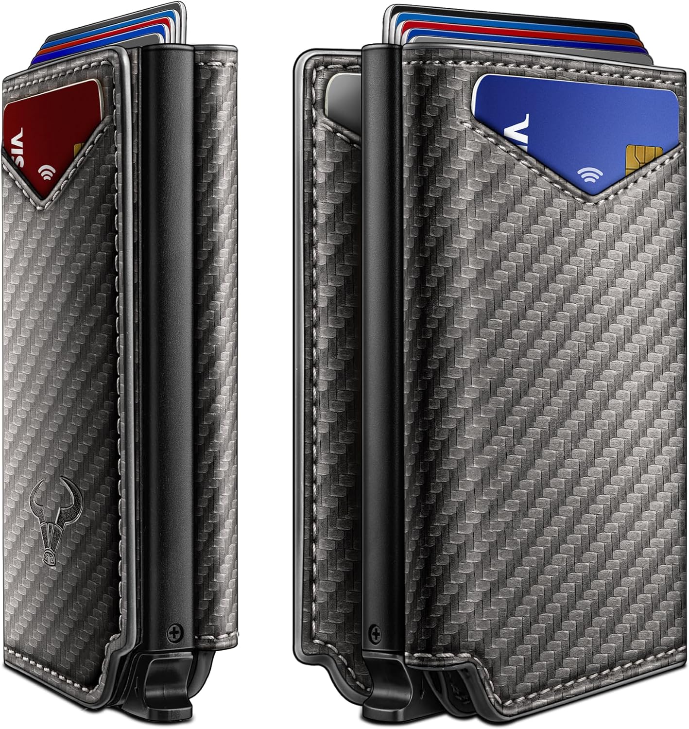 Men’s Slim RFID Wallet with Money Clip – Magnetic Pop-Up Card Holder