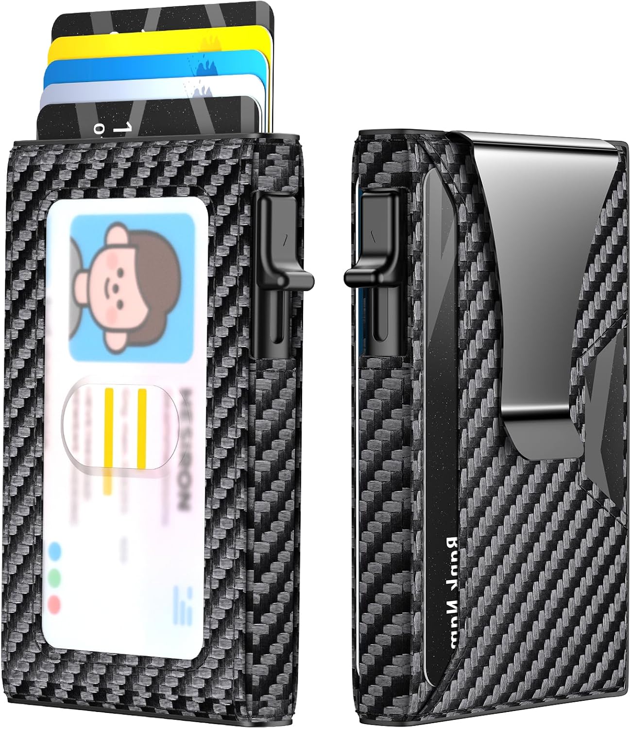 Men’s Slim RFID Wallet with Pop-Up Card Holder & Money Clip