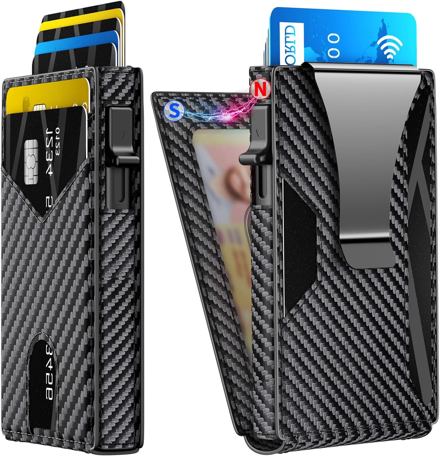 Men’s Slim RFID Wallet with Pop - Up Card Holder & Money Clip - Abbycart