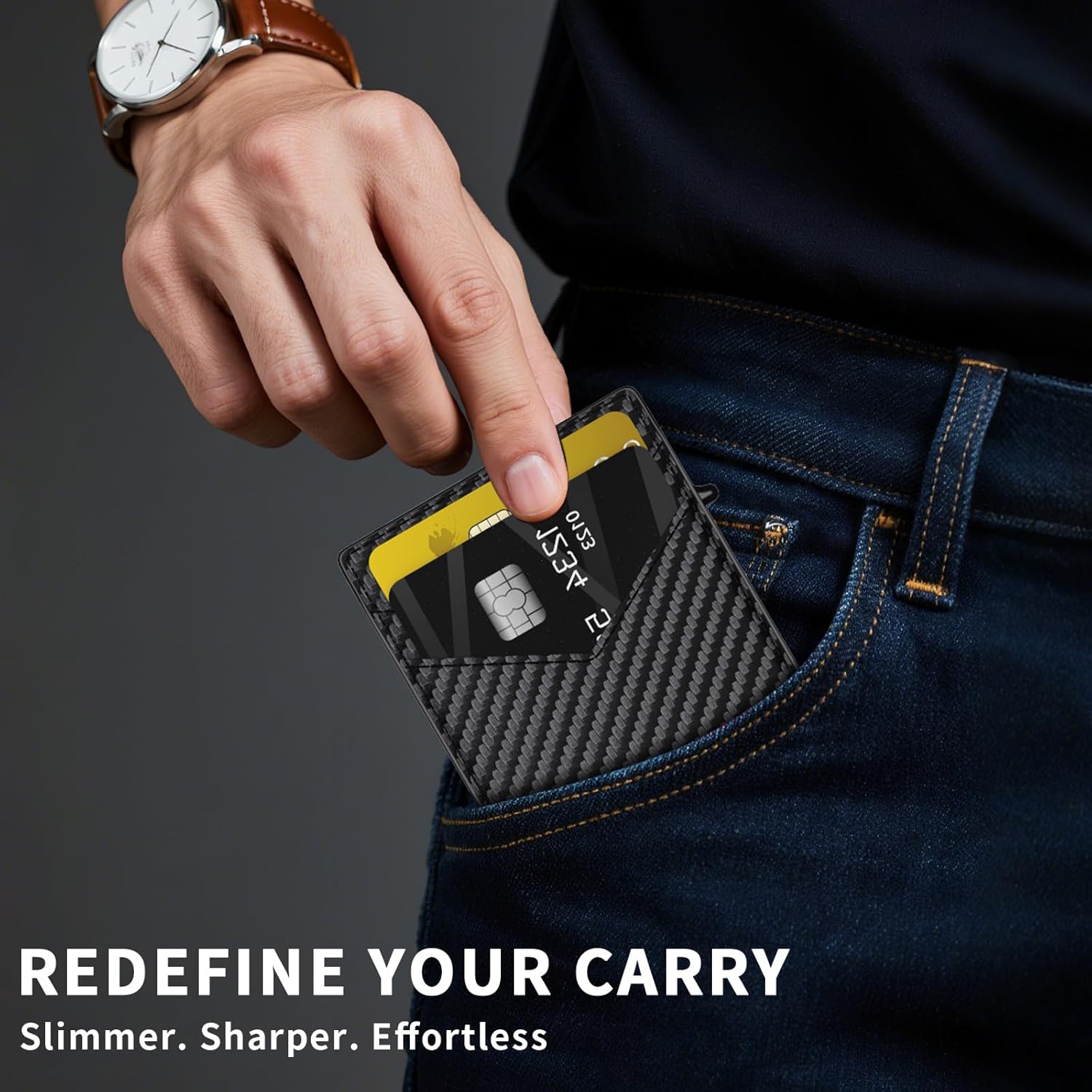 Men’s Slim RFID Wallet with Pop - Up Card Holder & Money Clip - Abbycart