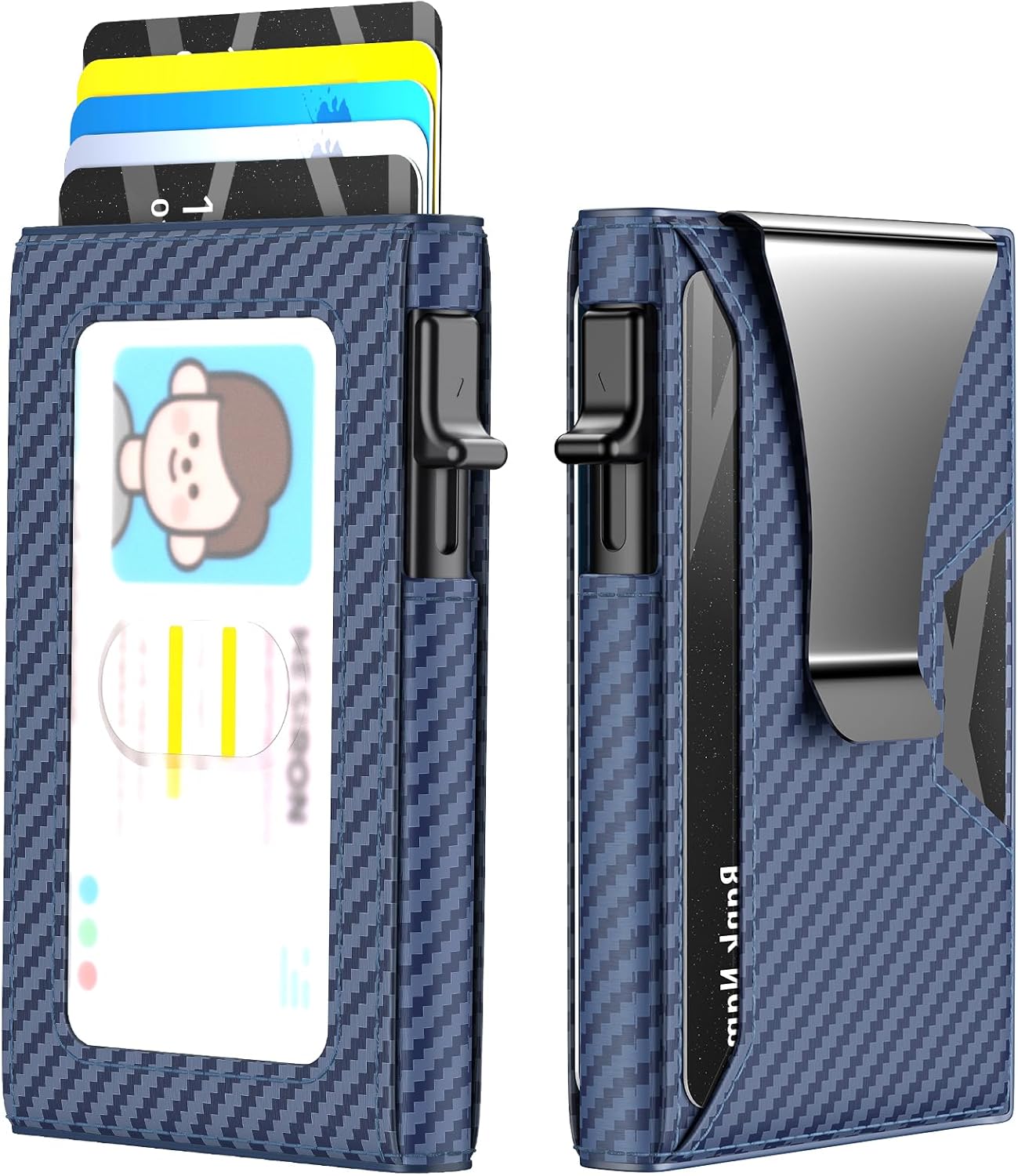 Men’s Slim RFID Wallet with Pop-Up Card Holder & Money Clip