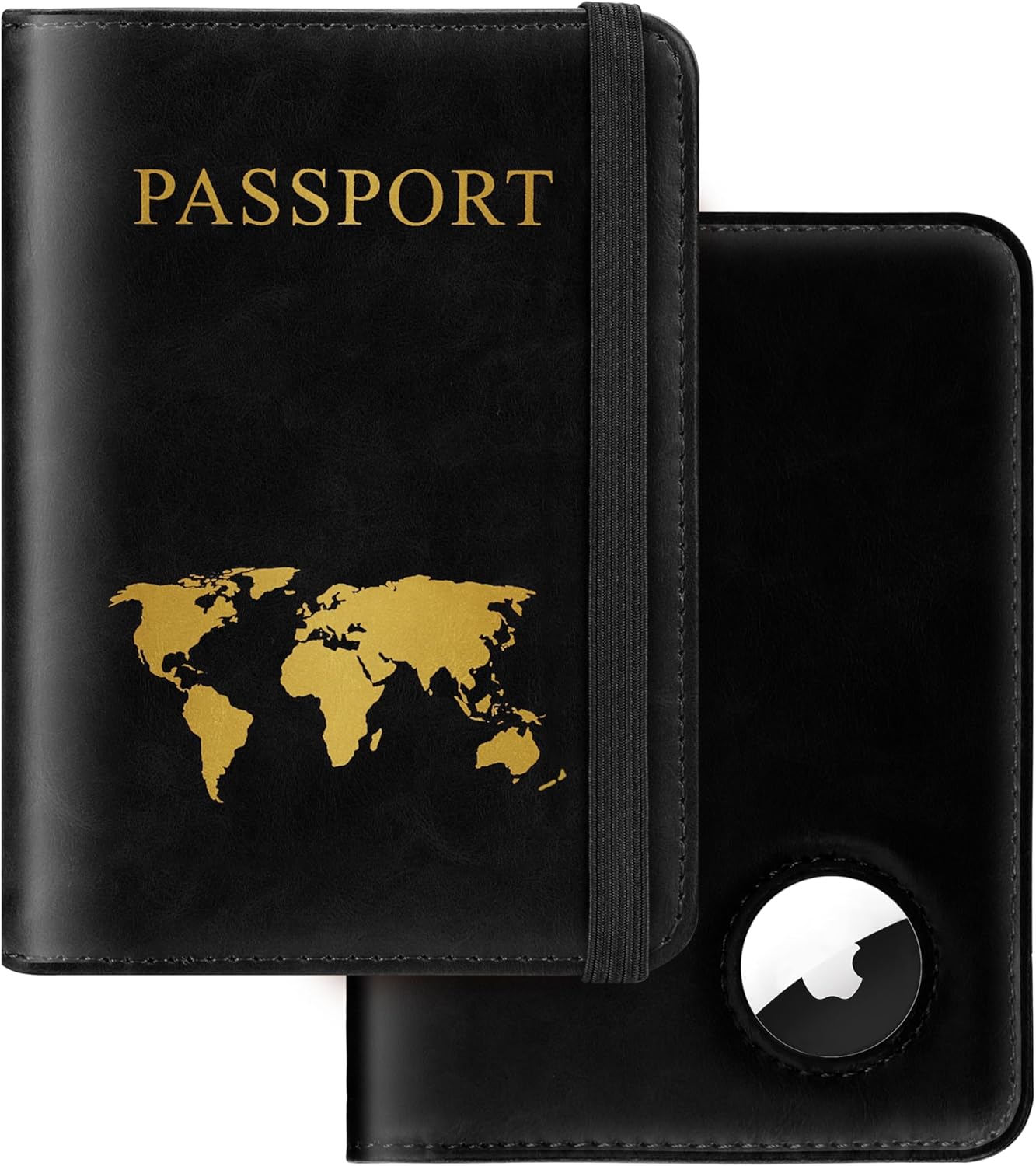 Passport Holder for Travel | RFID Blocking Leather Passport Wallet with AirTag Slot, Card Holder & Pen Slot Gift for Men Women - Abbycart