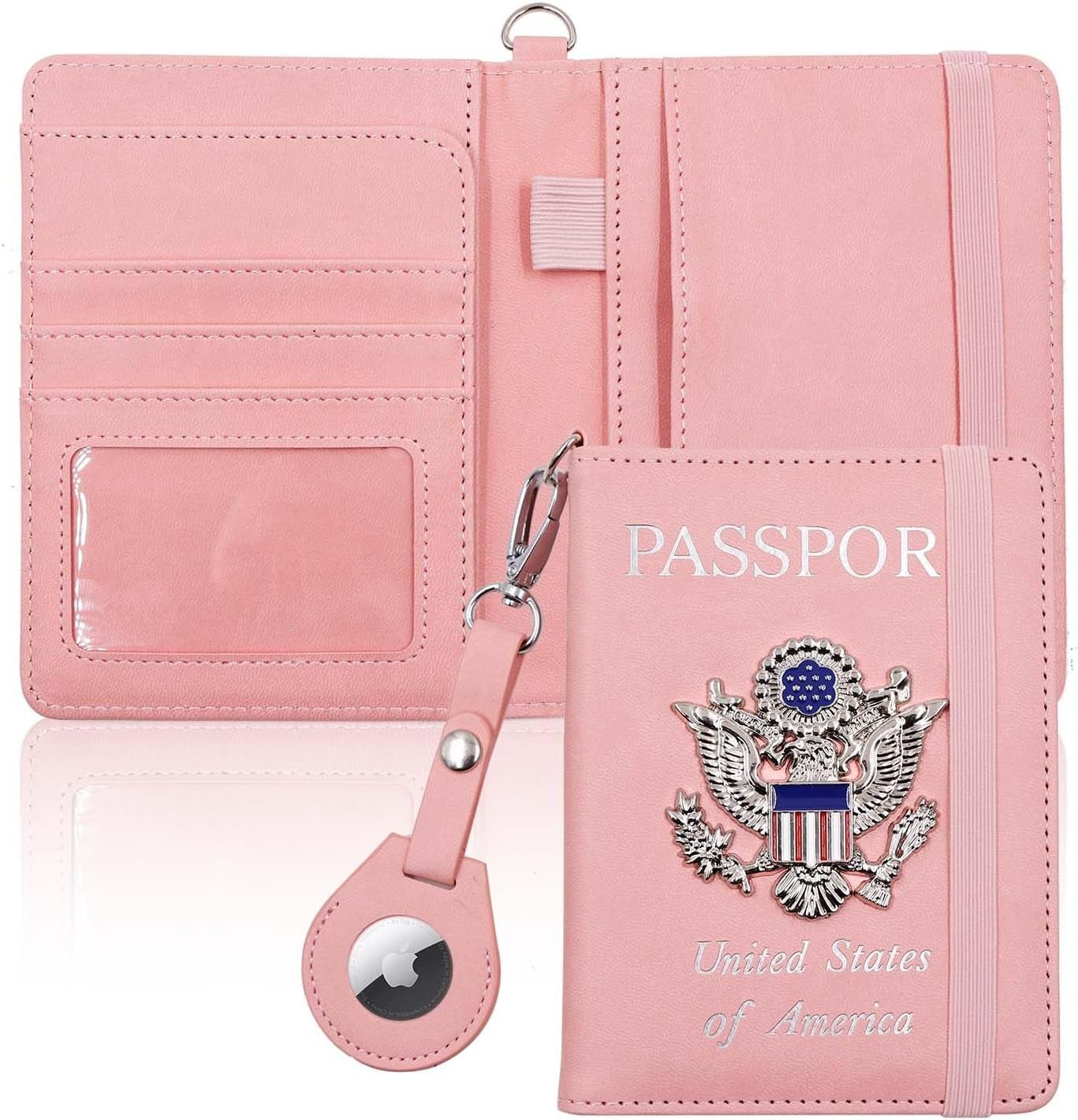 Passport Holder with Airtag Slot,Passport - Wallet - Holder for Women,For Family, Rfid Passport Book Card Slot Waterproof, Passport Holder for Travel (Moss Green1) - Abbycart