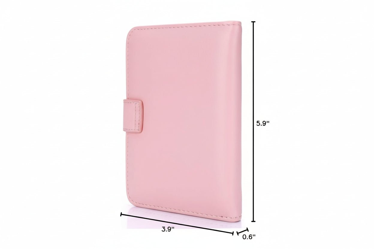 Pink RFID Passport Holder Travel Wallet for Women with Card Slots