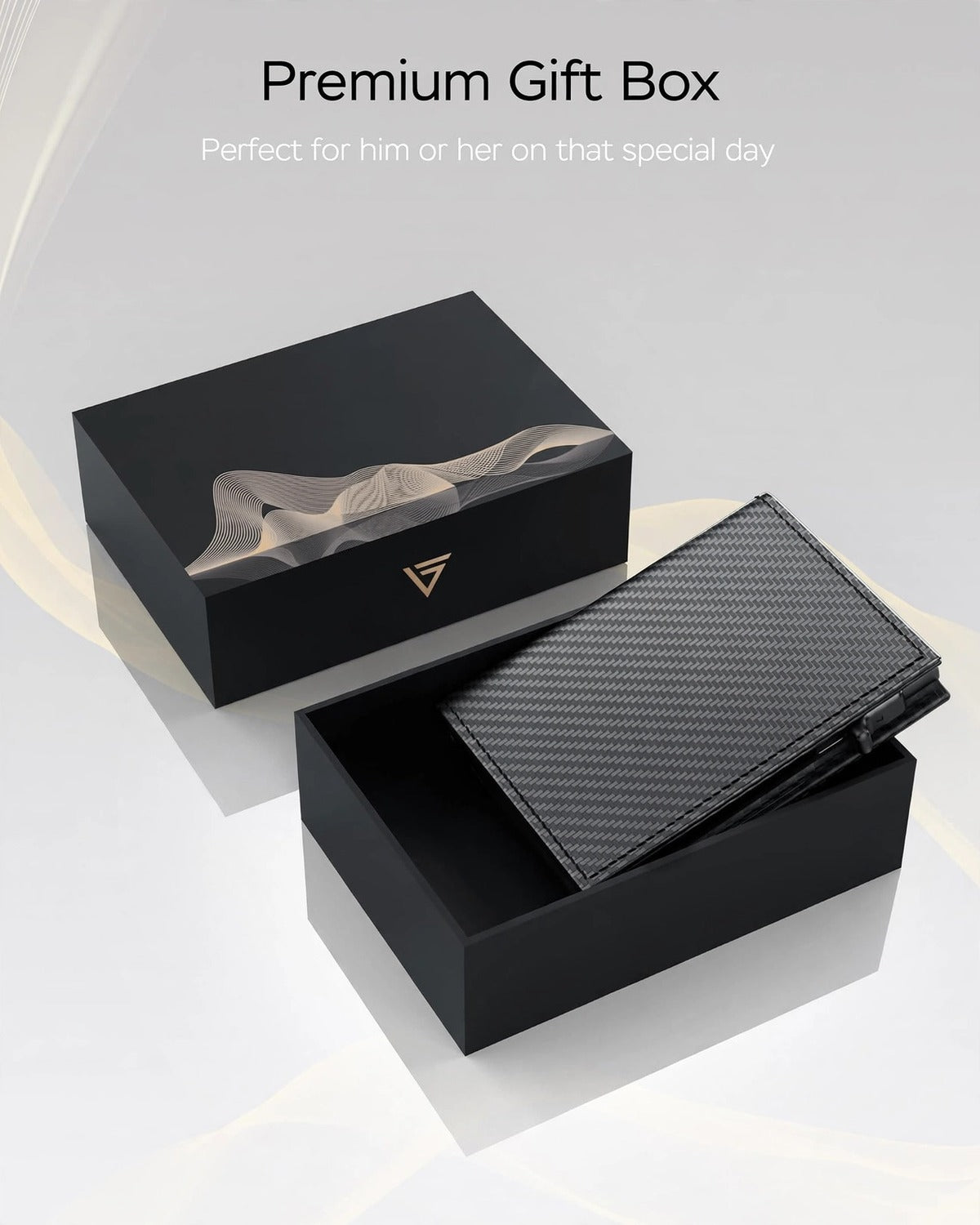 RFID Wallet for Men with Pop Up Credit Card Holder Minimalist Slim Smart
