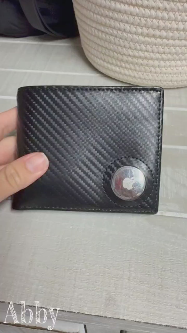 Slim Leather AirTag Wallet for Men – RFID Blocking Minimalist Design, Premium Leather Wallet with AirTag Holder, Perfect for Everyday Use