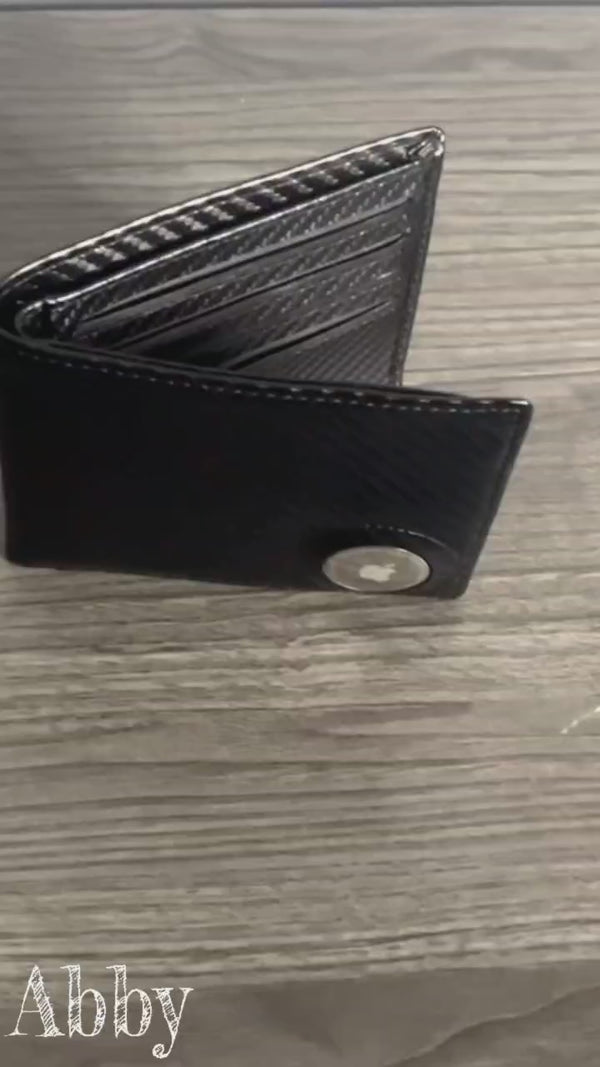 Slim Leather AirTag Wallet for Men – RFID Blocking Minimalist Design, Premium Leather Wallet with AirTag Holder, Perfect for Everyday Use