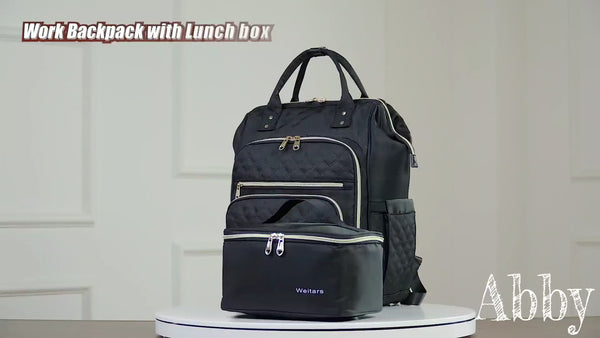 15.6 Inch Laptop Backpack for Women with Detachable Lunch Bag – Work & Travel