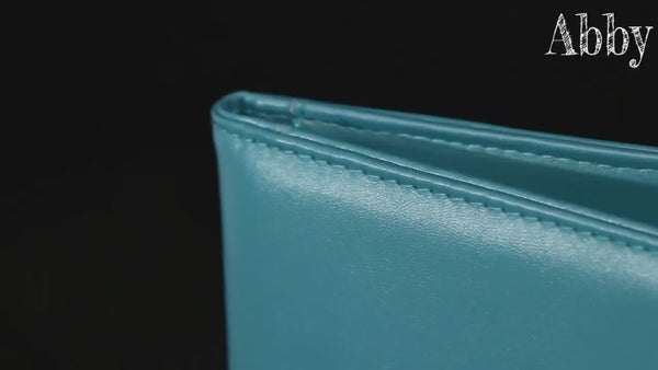 Leather Server Book Waitress Wallet with Zipper Money Pocket