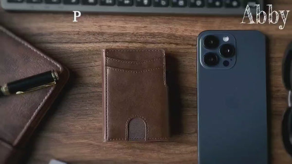 RFID Slim Wallet for Men with Pop-Up Card Holder & Coin Slot