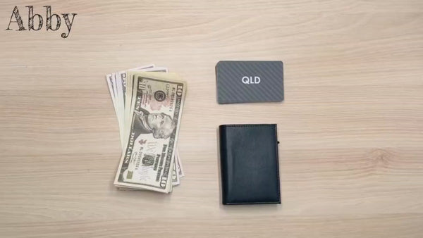 RFID Wallet for Men Slim Pop-Up Trifold Front Pocket Leather Wallet