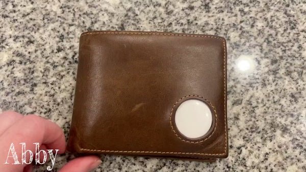 Men's Genuine Leather Wallet with AirTag Holder - RFID Safe & Slim Design