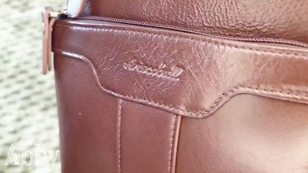 Genuine Leather Messenger Bag for Business, Laptop & Travel