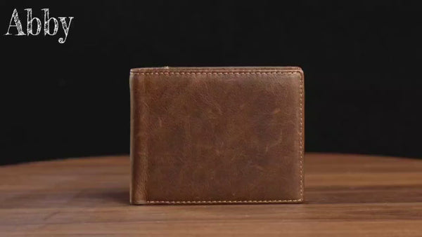 Genuine Leather RFID Blocking Bifold Wallet for Men 14 Card Slots