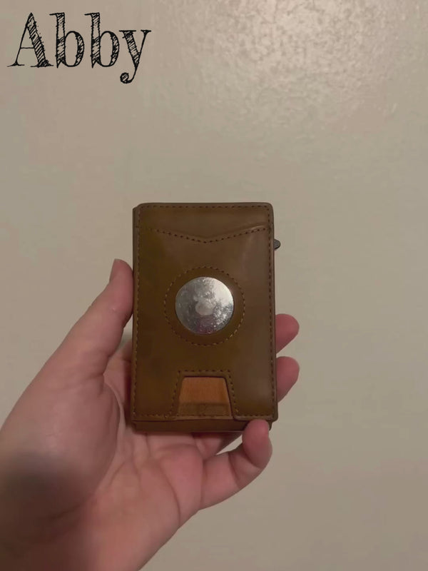 Slim AirTag Wallet for Men – RFID Blocking & Money Clip