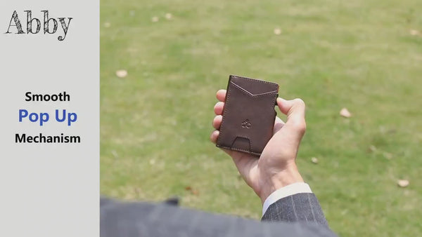 Slim RFID Wallet for Men with Pop-Up Card Holder & Money Clip