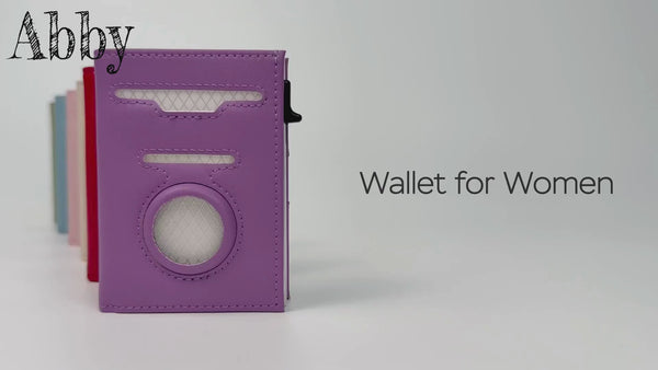 Women's AirTag RFID Wallet, Slim Trifold Pop-Up Card Holder with ID