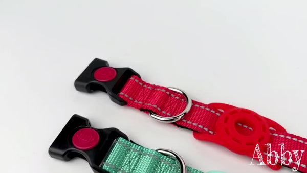 AirTag Dog Collar Reflective Adjustable Nylon Pet Collar
