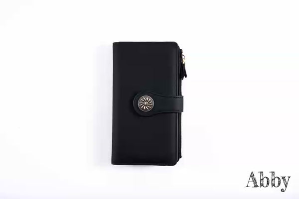Women's Trifold Wallet RFID Blocking – Large Capacity Clutch Wallet with Zipper Pocket & Card Holder