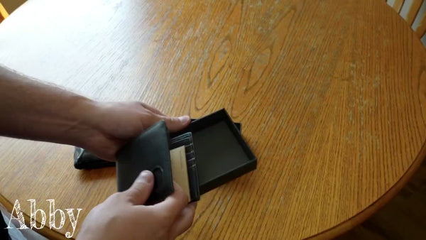 Men's Genuine Leather Wallet with AirTag Holder - RFID Safe & Slim Design