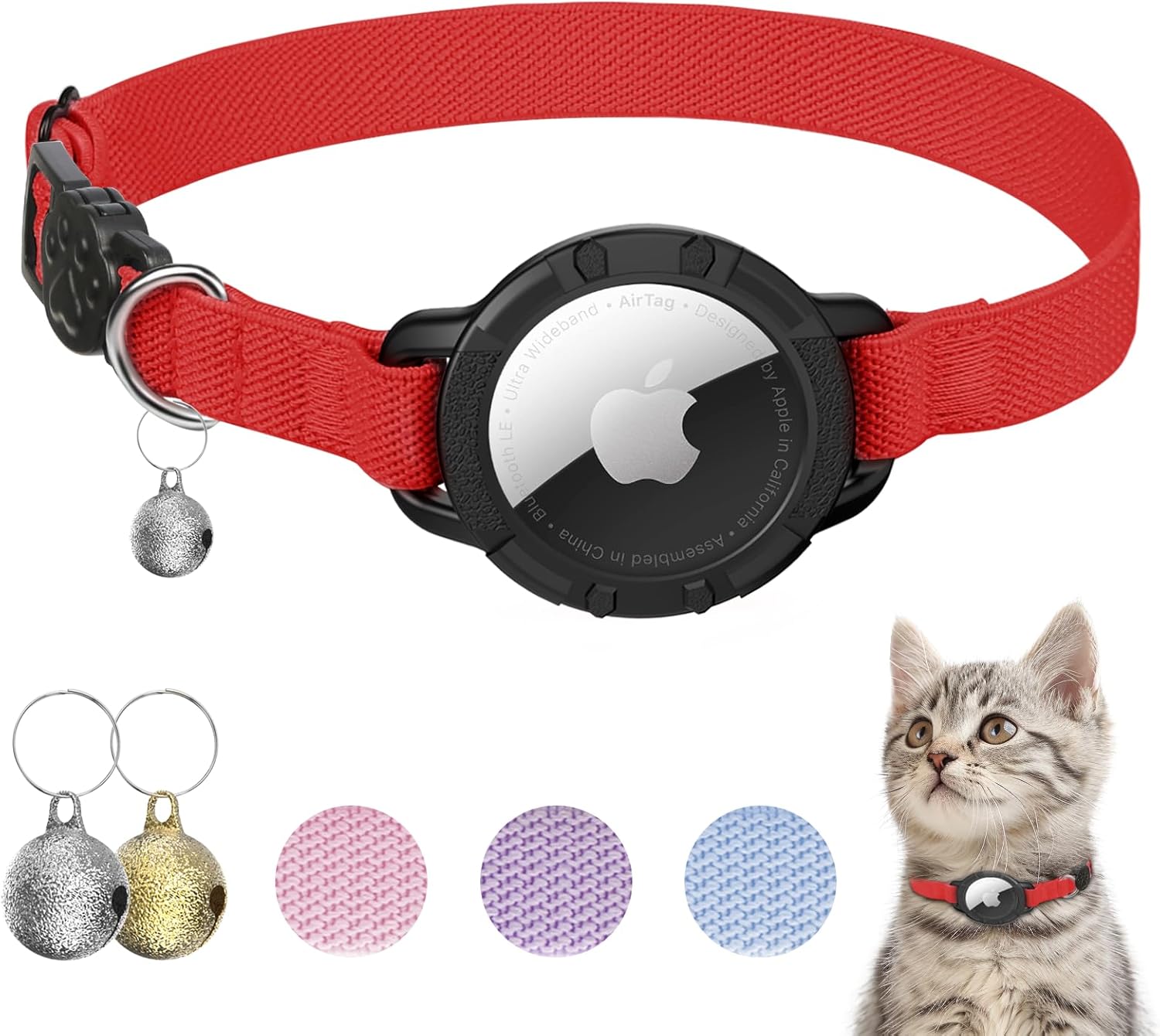 AirTag Cat Collar – Breakaway GPS Collar with Bell for Cats