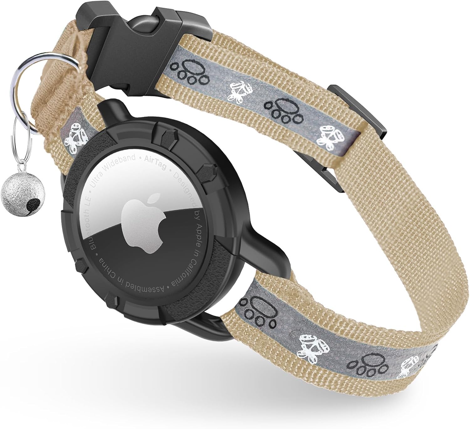 Reflective AirTag Cat Collar – Adjustable GPS Tracker with Safety Elastic & Integrated Holder